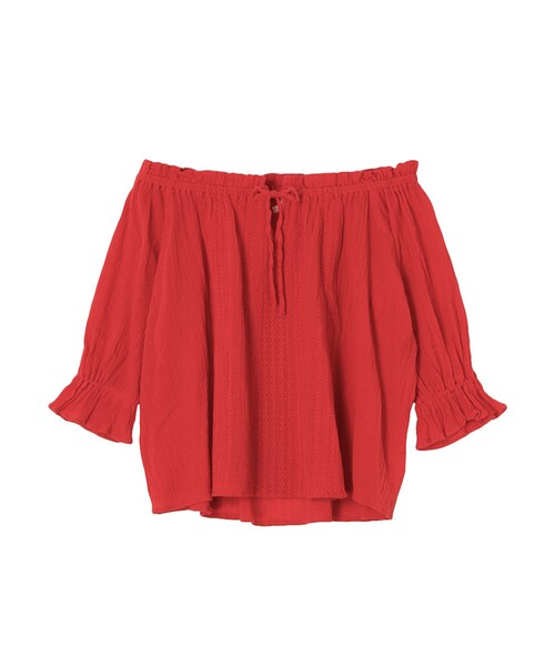 Ungrid（アングリッド）の「オフショルコットンブラウス（トップス・レディース・オフホワイト/ブラック/レッド・F）」の3枚目の写真