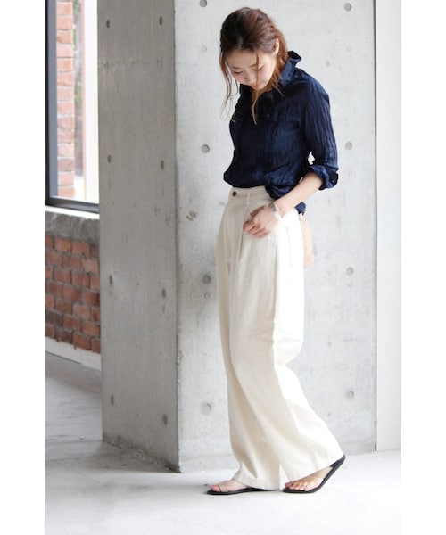 JOURNAL STANDARD(ジャーナルスタンダード)の「8.5OZデニムタックワイドパンツ(パンツ・レディース・ナチュラル/ブルー A・36/38/40)」の7枚目の写真