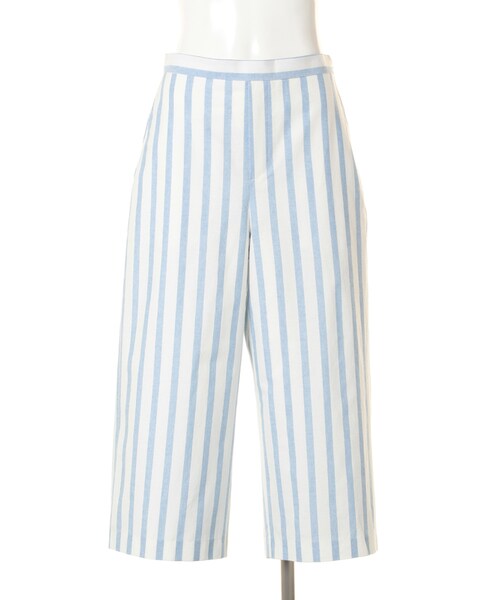 31 Sons de mode（トランテアン　ソン　ドゥ　モード）の「ウエストゴム切替ストライプガウチョパンツ（パンツ・レディース・ブラック/サックスブルー・36/38）」の2枚目の写真