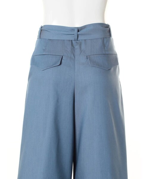 31 Sons de mode（トランテアン　ソン　ドゥ　モード）の「リボン付きテンセルガウチョ（パンツ・レディース・サックスブルー/ホワイト/カーキグリーン・36/38）」の7枚目の写真