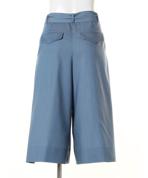 31 Sons de mode（トランテアン　ソン　ドゥ　モード）の「リボン付きテンセルガウチョ（パンツ・レディース・サックスブルー/ホワイト/カーキグリーン・36/38）」の5枚目の写真