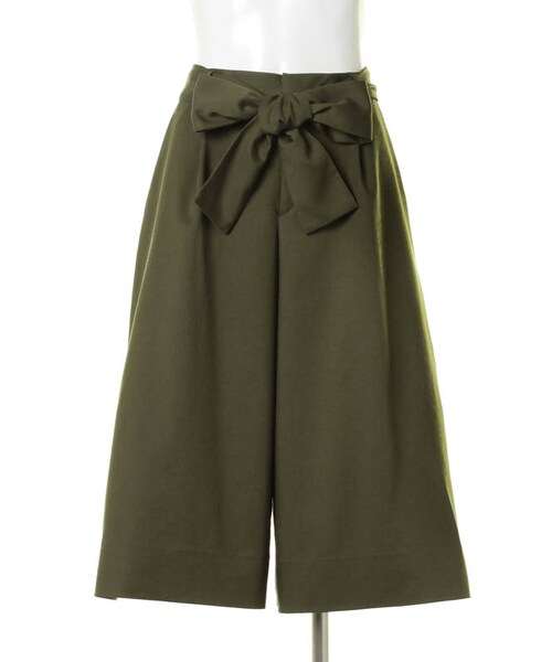 31 Sons de mode（トランテアン　ソン　ドゥ　モード）の「リボン付きテンセルガウチョ（パンツ・レディース・サックスブルー/ホワイト/カーキグリーン・36/38）」の3枚目の写真