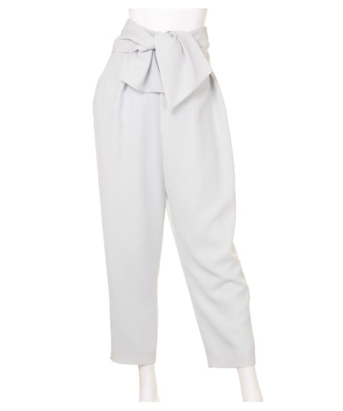 FRAY I.D（フレイアイディー）の「リボンパンツ（ストレートパンツ・レディース・BLK/MNT/BEG・0/1）」の2枚目の写真