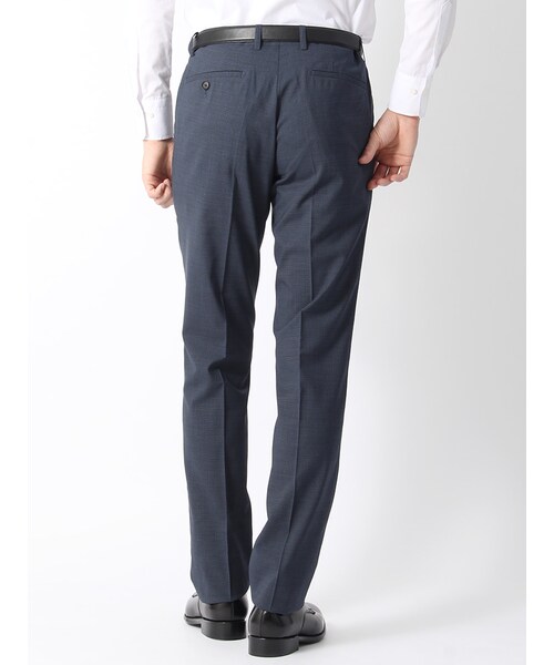 THE SUIT COMPANY(ザ・スーツカンパニー)の「【ウォッシャブル】リネン混ウールストレッチ ハウンドトゥース柄テーパードパンツ(ビジネスカジュアルパンツ・メンズ・グレー系(色柄コード:ER)/ネイビー系(色柄コード:MR)・3L/4L/5L/6L/L/LL/M/S/SS)」の10枚目の写真