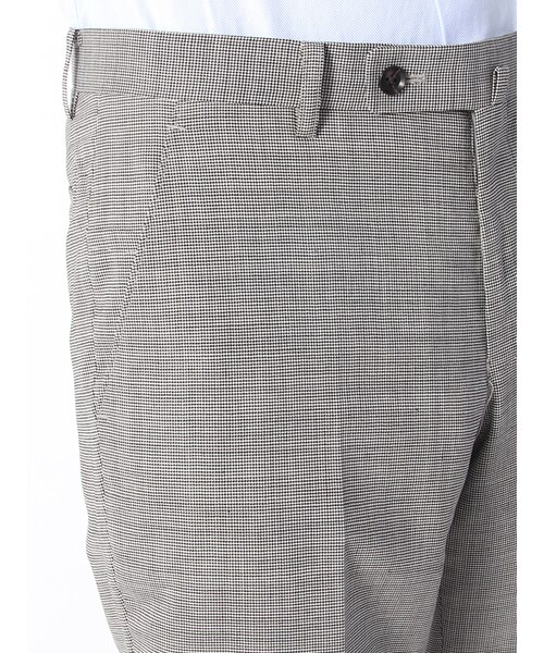 THE SUIT COMPANY(ザ・スーツカンパニー)の「【ウォッシャブル】リネン混ウールストレッチ ハウンドトゥース柄テーパードパンツ(ビジネスカジュアルパンツ・メンズ・グレー系(色柄コード:ER)/ネイビー系(色柄コード:MR)・3L/4L/5L/6L/L/LL/M/S/SS)」の4枚目の写真