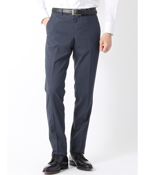 THE SUIT COMPANY(ザ・スーツカンパニー)の「【ウォッシャブル】リネン混ウールストレッチ ハウンドトゥース柄テーパードパンツ(ビジネスカジュアルパンツ・メンズ・グレー系(色柄コード:ER)/ネイビー系(色柄コード:MR)・3L/4L/5L/6L/L/LL/M/S/SS)」の8枚目の写真