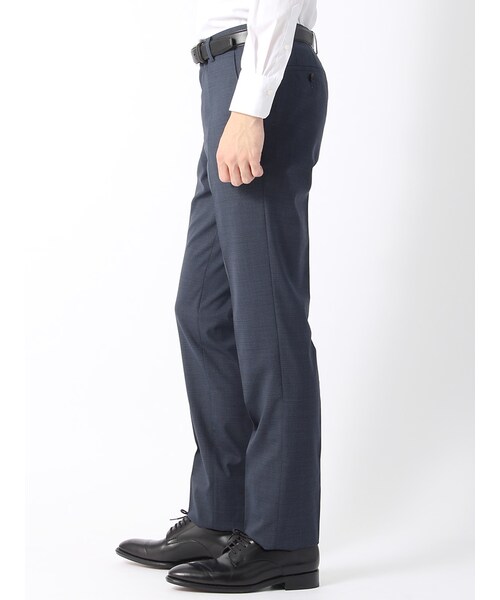 THE SUIT COMPANY(ザ・スーツカンパニー)の「【ウォッシャブル】リネン混ウールストレッチ ハウンドトゥース柄テーパードパンツ(ビジネスカジュアルパンツ・メンズ・グレー系(色柄コード:ER)/ネイビー系(色柄コード:MR)・3L/4L/5L/6L/L/LL/M/S/SS)」の9枚目の写真