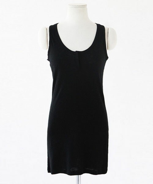 DHOLIC（ディーホリック）の「5colorsロングルーズタンクトップ（タンクトップ・レディース・ホワイト/カーキ/ブルー/ワイン/ブラック・FREE）」の2枚目の写真