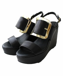 NINE | NINE　ビッグバックルウェッジ(サンダル)