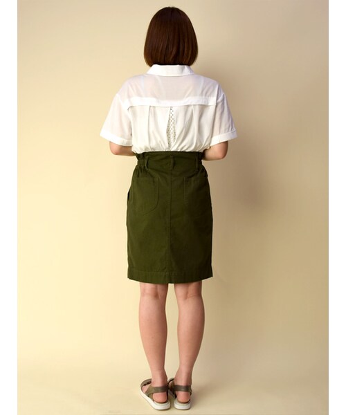 w closet（ダブルクローゼット）の「ツイルタックスカート（スカート・レディース・ベージュ/オレンジ/カーキ・FREE）」の6枚目の写真