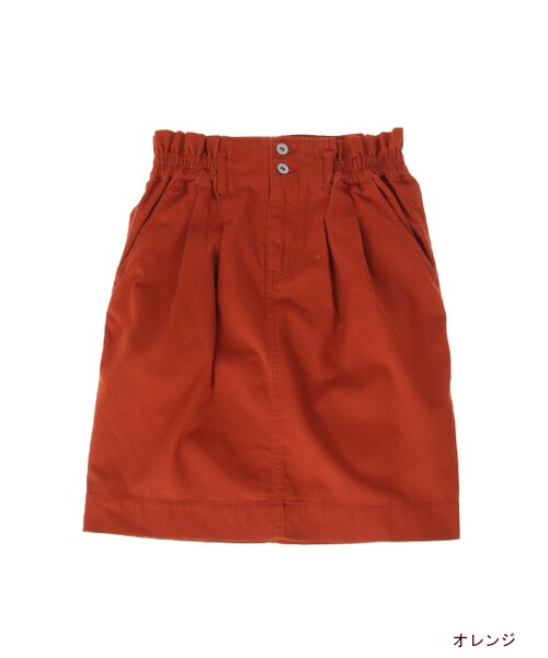 w closet（ダブルクローゼット）の「ツイルタックスカート（スカート・レディース・ベージュ/オレンジ/カーキ・FREE）」の3枚目の写真