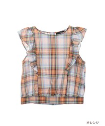 w closet | 肩フリル切替チェックトップス(トップス)