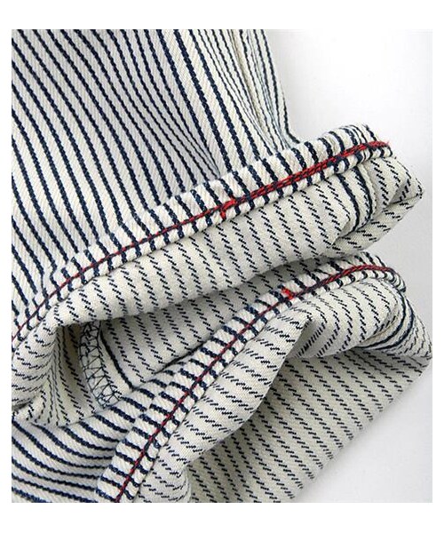 Audience（オーディエンス）の「細條紋丹寧及踝長褲（パンツ・メンズ・白藍）」の7枚目の写真