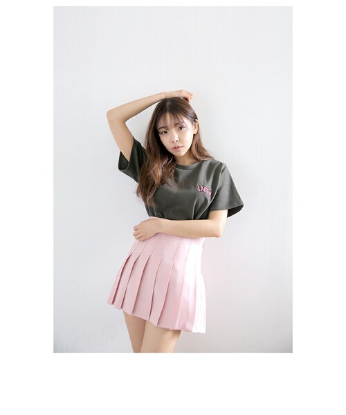 STYLENANDA（スタイルナンダ）の「ピンクプリーツミニスカート