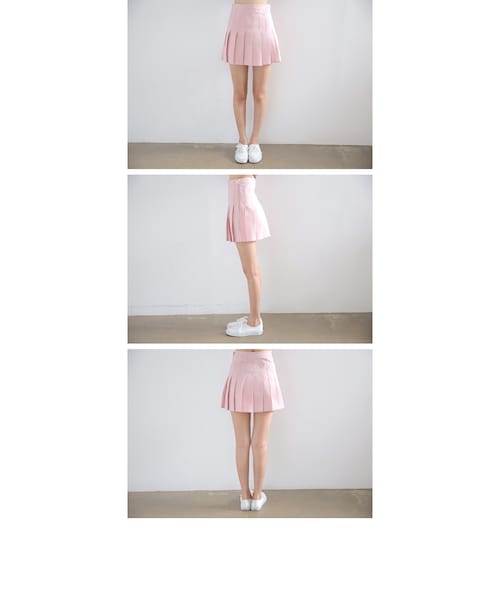 STYLENANDA（スタイルナンダ）の「ピンクプリーツミニスカート