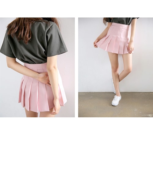 STYLENANDA（スタイルナンダ）の「ピンクプリーツミニスカート