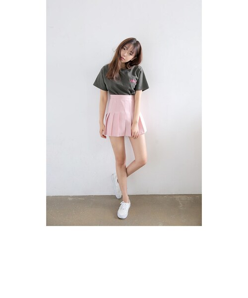 STYLENANDA（スタイルナンダ）の「ピンクプリーツミニスカート