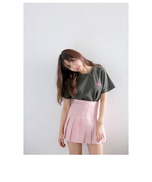 STYLENANDA（スタイルナンダ）の「ピンクプリーツミニスカート