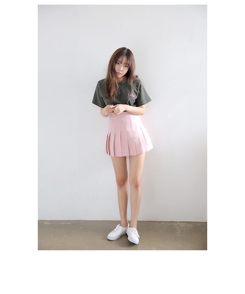 STYLENANDA（スタイルナンダ）の「ピンクプリーツミニスカート