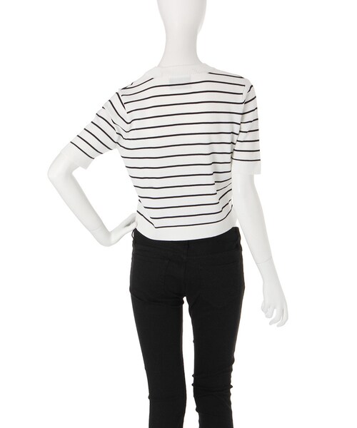 jouetie（ジュエティ）の「半袖ちびニットⅡ（トップス・レディース・オフホワイト/グレー/ダークグレー/ブラック/ピンク/カーキ/ミックス・M）」の10枚目の写真