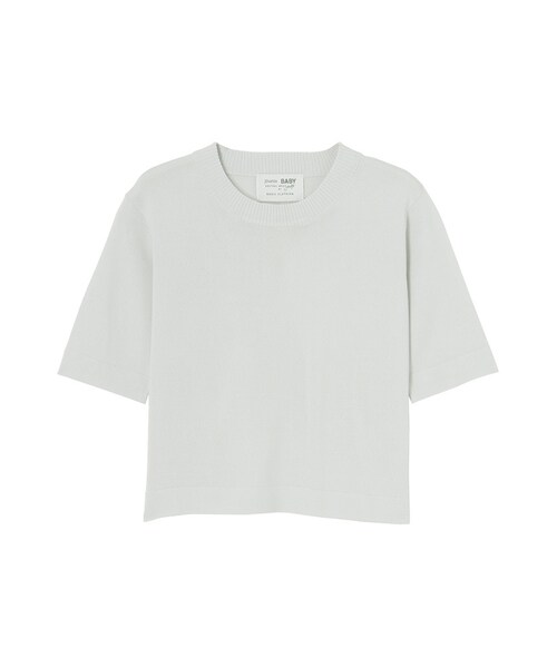 jouetie（ジュエティ）の「半袖ちびニットⅡ（トップス・レディース・オフホワイト/グレー/ダークグレー/ブラック/ピンク/カーキ/ミックス・M）」の3枚目の写真