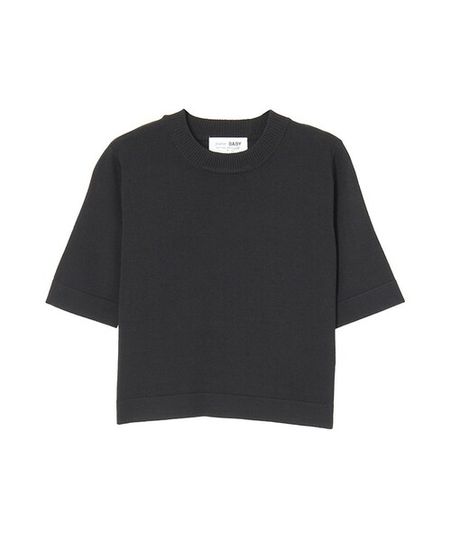 jouetie（ジュエティ）の「半袖ちびニットⅡ（トップス・レディース・オフホワイト/グレー/ダークグレー/ブラック/ピンク/カーキ/ミックス・M）」の2枚目の写真