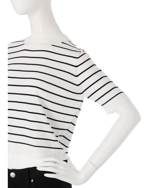 jouetie（ジュエティ）の「半袖ちびニットⅡ（トップス・レディース・オフホワイト/グレー/ダークグレー/ブラック/ピンク/カーキ/ミックス・M）」の12枚目の写真