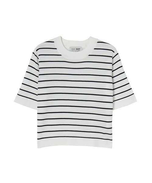 jouetie（ジュエティ）の「半袖ちびニットⅡ（トップス・レディース・オフホワイト/グレー/ダークグレー/ブラック/ピンク/カーキ/ミックス・M）」の7枚目の写真