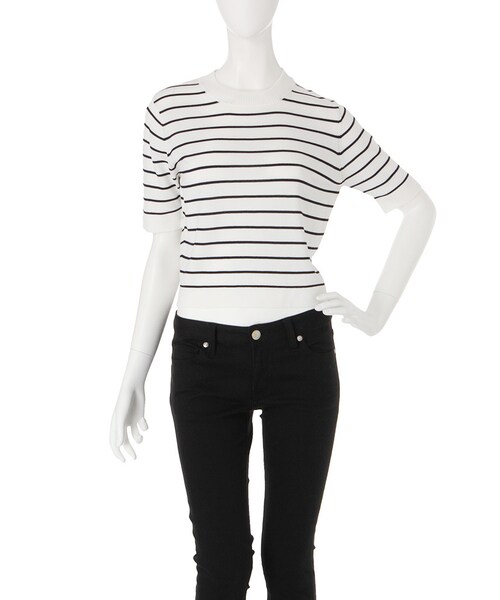 jouetie（ジュエティ）の「半袖ちびニットⅡ（トップス・レディース・オフホワイト/グレー/ダークグレー/ブラック/ピンク/カーキ/ミックス・M）」の8枚目の写真