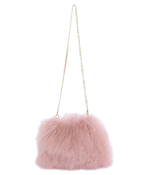 MERCURYDUO（マーキュリーデュオ）の「【GDS】 チベットラムミニマムショルダーBAG（バッグ・レディース・アイボリー/ベビーピンク）」の2枚目の写真