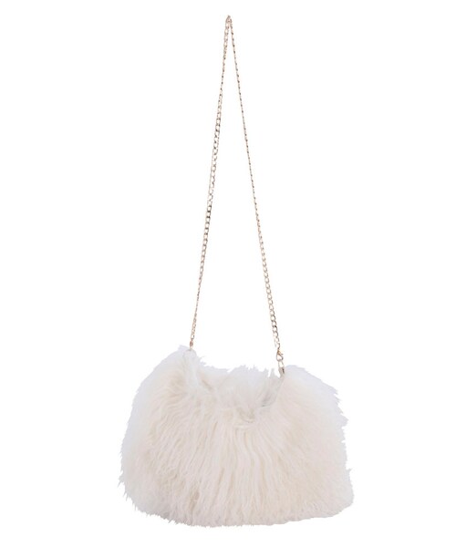 MERCURYDUO（マーキュリーデュオ）の「【GDS】 チベットラムミニマムショルダーBAG（バッグ・レディース・アイボリー/ベビーピンク）」の6枚目の写真