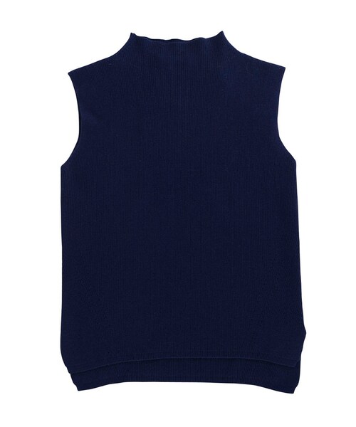 MERCURYDUO（マーキュリーデュオ）の「【DUO】 ボトルネックSIMPLEノースリーブニット（トップス・レディース・オフホワイト/ライトグレー/マスタード/ネイビー）」の4枚目の写真