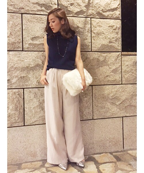 MERCURYDUO（マーキュリーデュオ）の「【DUO】 ボトルネックSIMPLEノースリーブニット（トップス・レディース・オフホワイト/ライトグレー/マスタード/ネイビー）」の19枚目の写真