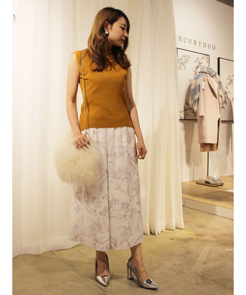 MERCURYDUO（マーキュリーデュオ）の「【DUO】 ボトルネックSIMPLEノースリーブニット（トップス・レディース・オフホワイト/ライトグレー/マスタード/ネイビー）」の18枚目の写真