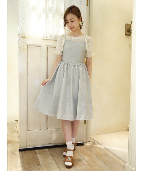 an another angelus（アンアナザーアンジェラス）の「コルセット風ストライプキャミワンピース（ワンピース・レディース・その他）」の4枚目の写真