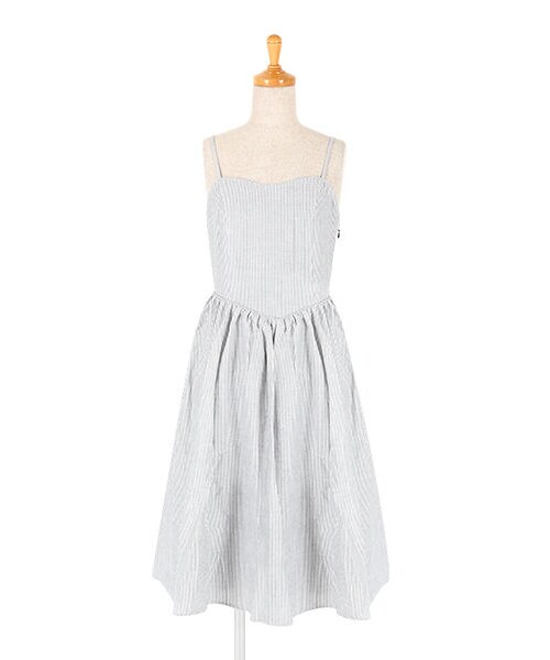 an another angelus（アンアナザーアンジェラス）の「コルセット風ストライプキャミワンピース（ワンピース・レディース・その他）」の2枚目の写真