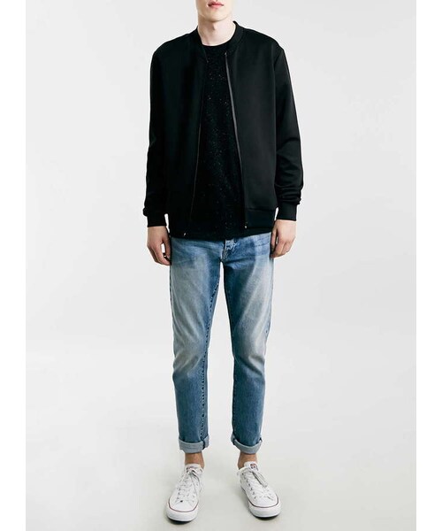TOPMAN(トップマン)の「Black Technical Fabric Bomber Jacket(テーラードジャケット・メンズ・Black・XXS/XS/S/M/L/XL)」の2枚目の写真