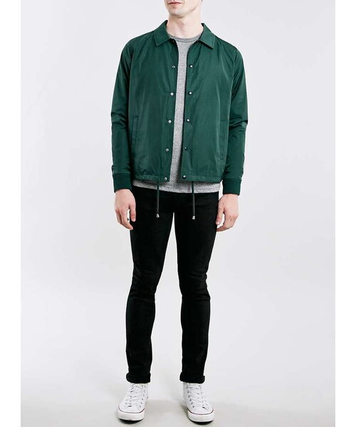 TOPMAN（トップマン）の「Khaki Nylon Coach Jacket（テーラードジャケット・メンズ・Green・S/M/L/XL）」の3枚目の写真