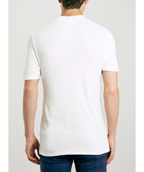 TOPMAN(トップマン)の「Ecru Skinny Fit Rib T-Shirt(Tシャツ/カットソー・メンズ・White・XS/S/M/L/XL)」の4枚目の写真