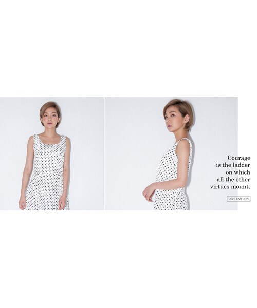 Marjorie（マージョリー）の「點點變奏，微露鎖骨短版上衣（トップス・レディース・白/杏/黑・F）」の9枚目の写真