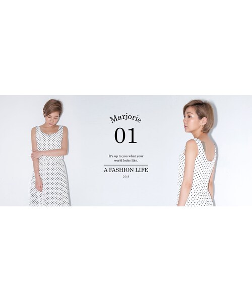 Marjorie（マージョリー）の「點點變奏，微露鎖骨短版上衣（トップス・レディース・白/杏/黑・F）」の10枚目の写真