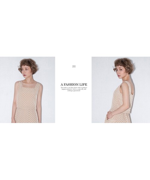 Marjorie（マージョリー）の「點點變奏，微露鎖骨短版上衣（トップス・レディース・白/杏/黑・F）」の7枚目の写真