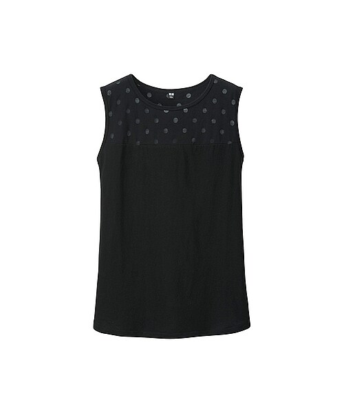 UNIQLO（ユニクロ）の「WOMEN オパールドットタンクトップ（Tシャツ（半袖 ・タンクトップ）・レディース・BLUE/BLACK/OFF WHITE・XXL/S/L/M/3XL/XL）」の3枚目の写真