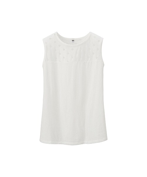 UNIQLO（ユニクロ）の「WOMEN オパールドットタンクトップ（Tシャツ（半袖 ・タンクトップ）・レディース・BLUE/BLACK/OFF WHITE・XXL/S/L/M/3XL/XL）」の2枚目の写真