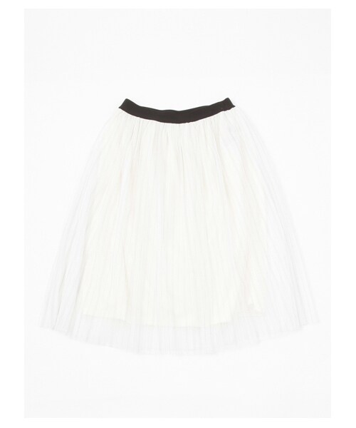 earth music&ecology（アースミュージックアンドエコロジー）の「ウエストラインチュールスカート（スカート・レディース・アイボリー/ライトグレー/カーキ/ネイビー/ストライプ/カモフラージュ・F）」の6枚目の写真