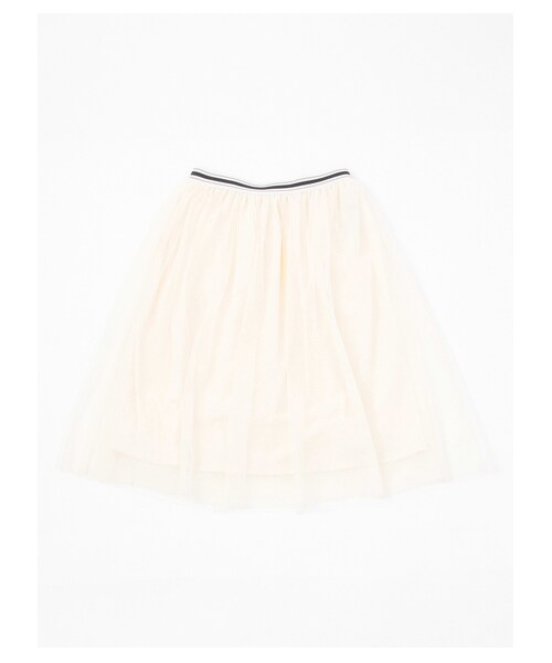 earth music&ecology（アースミュージックアンドエコロジー）の「ウエストラインチュールスカート（スカート・レディース・アイボリー/ライトグレー/カーキ/ネイビー/ストライプ/カモフラージュ・F）」の4枚目の写真