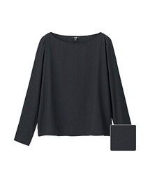 UNIQLO | WOMEN レーヨンエアリーTブラウス（長袖）(トップス)