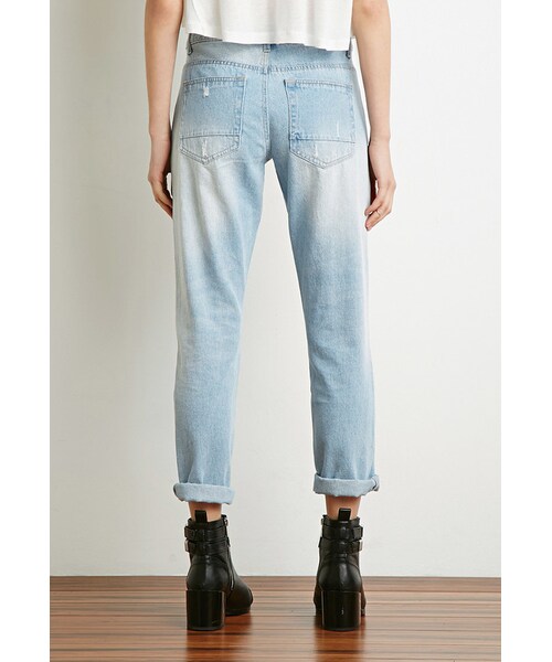 FOREVER 21（フォーエバー トゥエンティーワン）の「FOREVER 21 Distressed Boyfriend Jeans（デニムパンツ・レディース・Blue・Small/Medium/Large）」の6枚目の写真