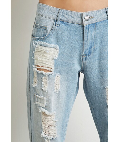FOREVER 21（フォーエバー トゥエンティーワン）の「FOREVER 21 Distressed Boyfriend Jeans（デニムパンツ・レディース・Blue・Small/Medium/Large）」の3枚目の写真