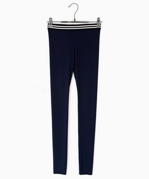 DHOLIC（ディーホリック）の「ウエストボーダーレギンス（レギンス/スパッツ・レディース・ホワイト/ライトパープル/グレー/ネイビー/ブラック・FREE）」の4枚目の写真